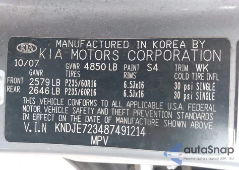 2008 Kia Sportage Lx V6 from USA, damaged, VIN KNDJE723487491214